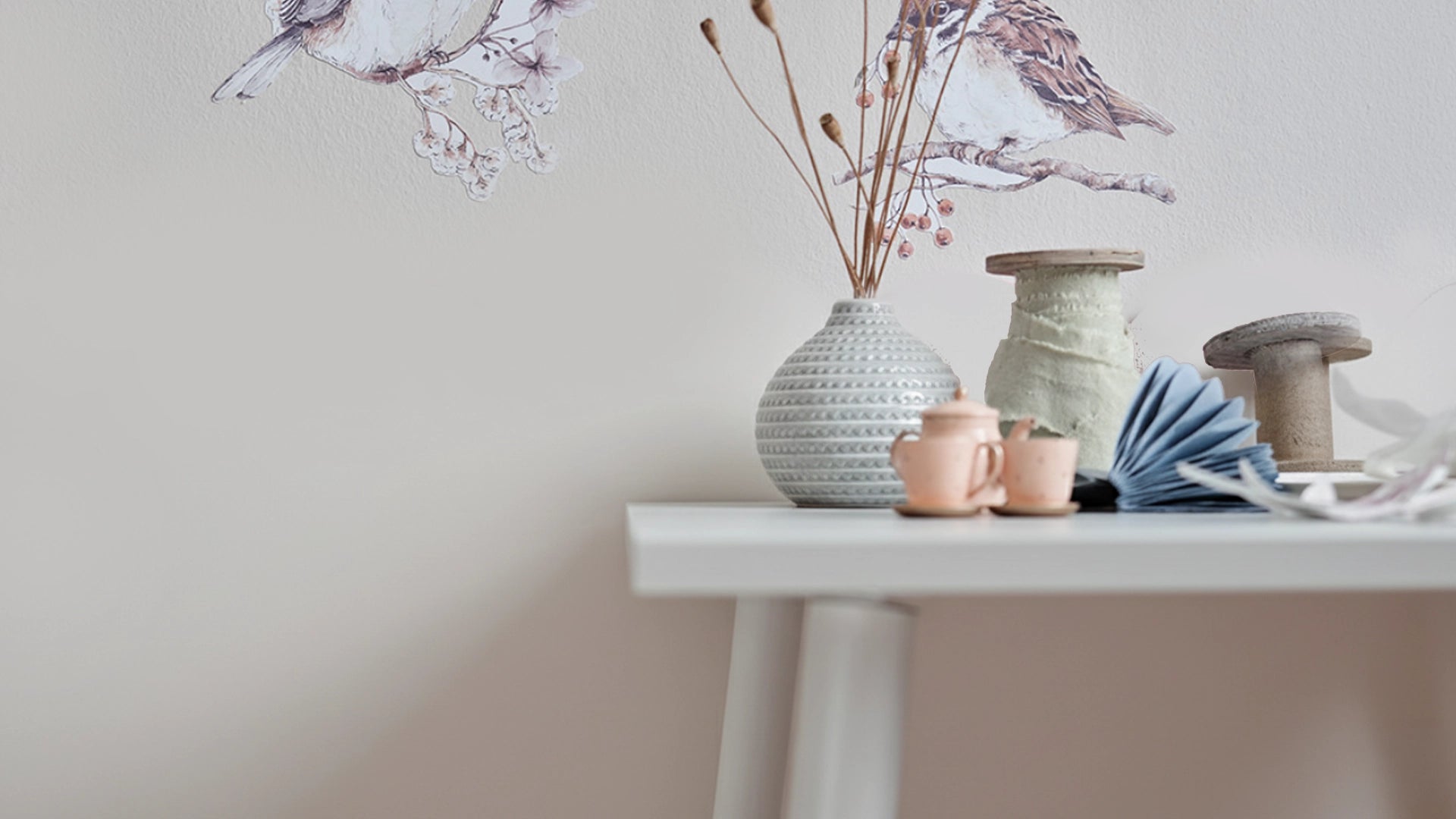 Upholstered Wall Panels before effect with mounted panels on white wall decoramania